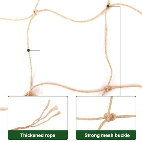 2 Pcs Plant Support Netting, Natural Jute Net, Garden Trellis Netting for Climbing Vining Plants(6.6 Ft x 9.8 Ft, 5.9 Inch Squares)