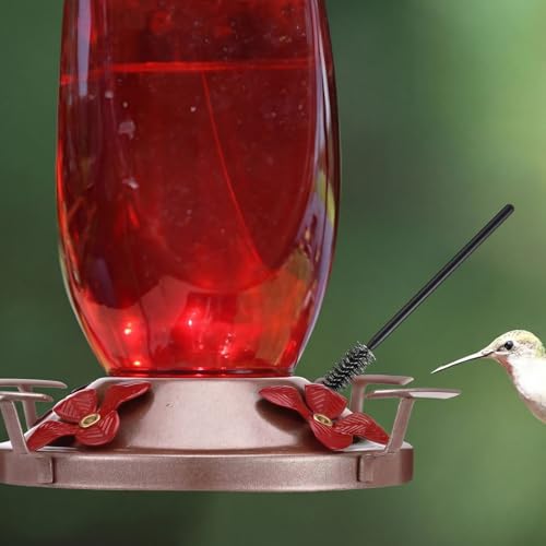 3 Pack Hummingbird Feeder Replacement Parts, Metal Top Cover with 4 Perches & 4 Flower Ports, Includes 3 Cleaning Brushes, No Feeder Bottom Base Included(Rose Gold) - color: Rose Gold