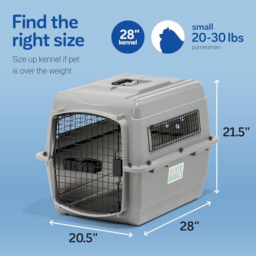 Petmate Sky Kennel - For Air and Travel, Airline Compliant Dog Crate for Pets up 15-30 lbs, Heavy Duty Dog Kennel, Made in the USA- 28 Inches - size: 28 Inch