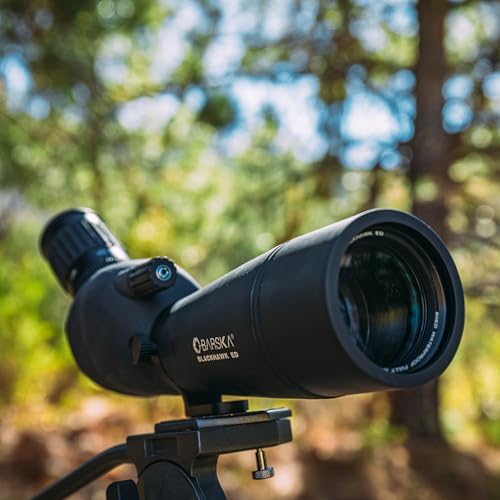 Barska Blackhawk ED 20-60x60 Spotting Scope with Tripod and Case, Extra-Low Dispersion Glass, Fully Multi-Coated, Waterproof and Fogproof - style: Angled