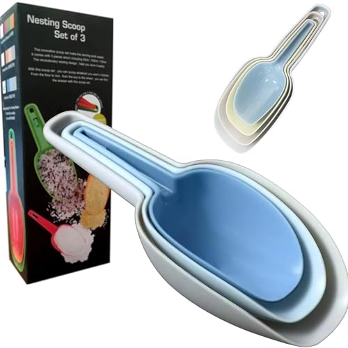 Plastic Scoops for Canisters Pack of 4, Plastic Scoop for Ice Cubes, Flour Scoops Dry Goods Coffee Beans & Cereals - color: Blue (Pack of 4)