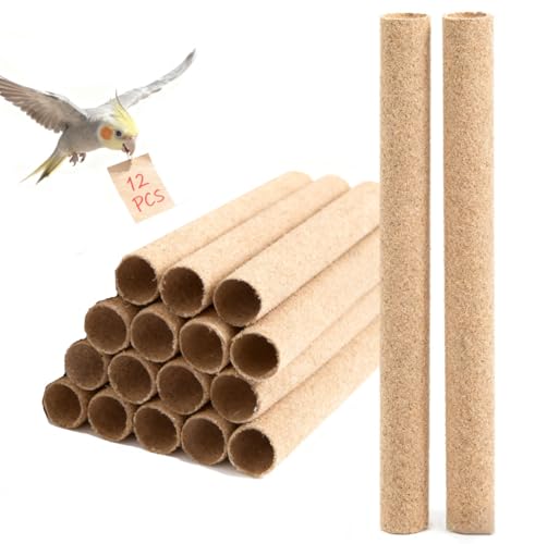 12-Pack Large Sanded Perch Covers for Parakeets,3/4" Diameter | Bird Accessories | Pet Bird Supplies | Bird Perches for Cage Parrotlets, Canaries and Other Small Birds (12pcs Large 10" L x 3/4" D) - size: 12pcs Large 10" L x 3/4" D