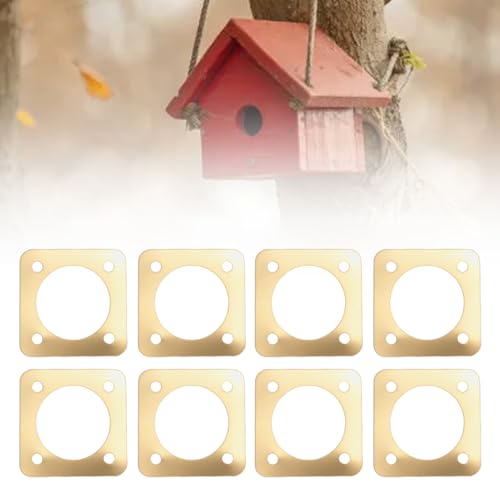 8PCS Metal Bird House Guard, Steel Birdhouse Entry Portal Hole Protector with Size 2x2in, Ideal for Eastern Bluebird Rooms Sparrow Houses, Made from Premium Steel