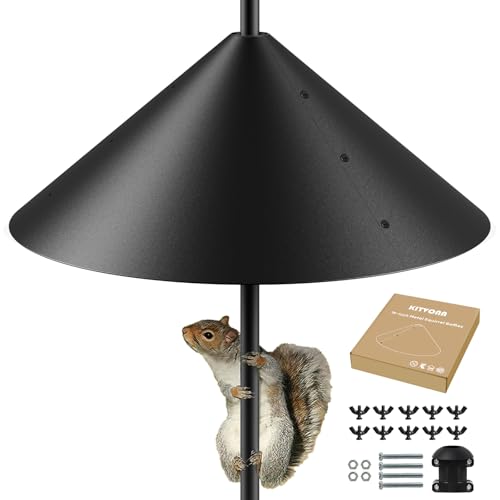 19 Inch Metal Squirrel Baffle for Bird Feeder Pole | Outdoor Squirrel Proof Bird Feeders, Bird House Guard for Shepherd’s Hook, Rust Chew Proof Heavy Duty - style: Pole Mount
