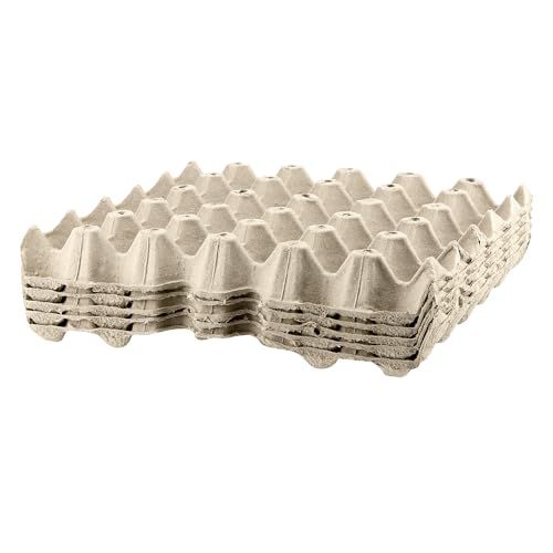 20 PCS 30 Count Gray White Egg Cartons, 12x12x2Inch Paper Pulp Egg Crates, Cardboard Egg Cartons for Egg Packing Storage
