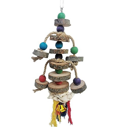 Bird Toys for Conures Parakeet, Birds Cage Accessories, Bird Shredding Foraging Toys for Cage - color: WoodMan