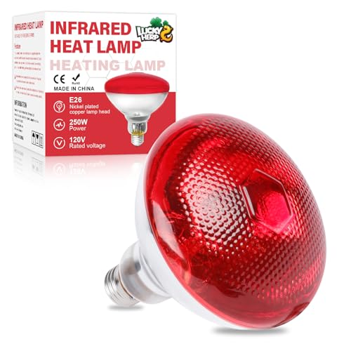 LUCKY HERP Infrared Heat Lamp for Chickens - 250 Watts Red Heat Lamp Bulb 1 Pack, Heat Light Bulb for Brooder Coop, Food Service, Chicks, Pet, Reptile - style: 250 Watts 1 PACK