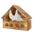 Mourning Dove Nesting Box - 11.42"x6.30"x10.63" Carbonized Cedar Bird House, Outdoor Wooden Birdhouse for Doves & Small Birds to Nest, Thoughtful Gift for Bird Lovers