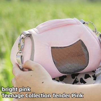 Small Pet Carrier Bag with Adjustable Shoulder Strap Hamster Travel Cage Breathable Carrier Portable Travel Carrier for Birds Sugar Glider Golden Hamsters (Grey) - color: Grey