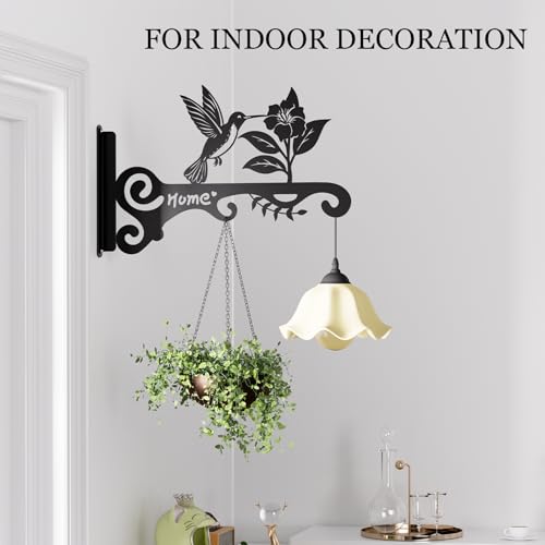 Metal Plant Hooks (2-Pack) - Decorative Wall Hangers with Bird Design for Indoor & Outdoor Use - Hanging Brackets for Plants, Flower Baskets, Bird Feeders, Lanterns - Patio, Garden, Home Decor