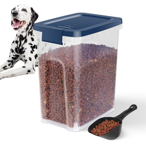5-7Lbs Dog Cat Storage Container with Airtight Lids, With Locking Lids Plastic Bin PBA-Free for Pet food, Rice, Rice, Oatmeal, Bird Seeds, Flour, Dried Fruits, Easy to Carry and Clean-Cool Blue - color: Cool Blue (5L-1Pack)