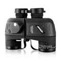 AOMEKIE 10x50 Waterproof Marine Binoculars for Adults with Rangefinder Compass BAK4 Prism FMC Lens for Birdwatching Hunting Boating Fishing Water Sports(Black) - color: Black