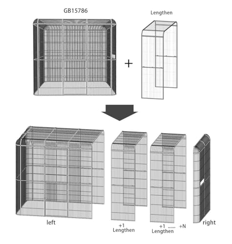 SENY Heavy Duty Walk-in Bird Aviary Cage, Metal, Expandable, 79x86x62 Inches, for Parrots, Macaws, Cockatoos, Reptiles, Dogs (Wire Size: 0.20", 86" L x 62" W x 79" H) - size: 86.0"L x 62.0"W x 79.0"H