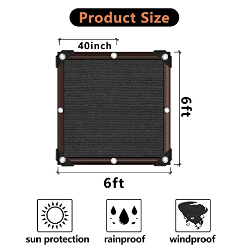 Shade Cloth - 70-90% Sunblock Net for Garden Patio,Shade Sails for Plants Greenhouse Outdoor Pergola Lawn Swimming Sun Shade Cloths for Kennel Chicken Coop Easier to Hang Shade Net Cover - size: 6'x6'