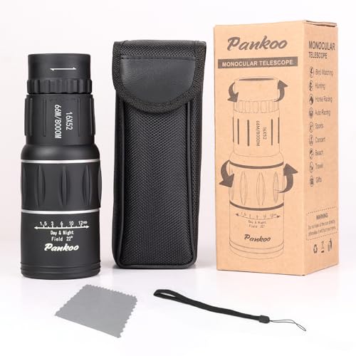Monocular Telescope High Power 16X52, 2026 Power Prism Compact Monoculars for Adults Kids, Birthday Gifts for Men, Waterproof Fogproof Shockproof with Hand Strap, Bird Watching Hunting Camping Hiking - color: Black