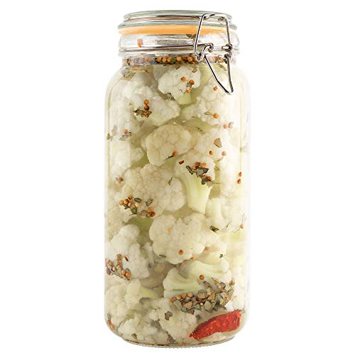 Glass Jar with Airtight Lid 67 oz | Food Storage Jar, Wide Mouth, Leak Proof Kitchen Canister - size: 67 oz