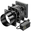 80mm x 38mm 3 Inch Duct 12V Computer Exhaust Fan with AC Variable Speed High Airflow Small Ventilation Fan Dual Ball for Paint Booth Fume Extractor 3D Printer Greenhouse Dryer Booster Cooling - size: 8038-one duct
