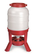 Little Giant® Plastic Dome Feeder | Heavy Duty Plastic Gravity Fed Poultry Feed Container Tank | Backyard Poultry for Hobbyists, Farmers and Ranchers | 60 LB | Gravity-Fed with Feed Saver Ring to Reduce Spill, 3-Leg Off-Ground Stand, Top-Fill Lid, for Chi