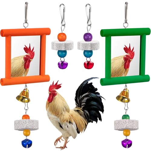 Sumind 2 Pieces Chicken Mirror Toys, Green, Orange, 3.94 x 3.94 Inches | Clip on Wide Brim Golf Visors, Adjustable Elastic Headband Sun Hat, Lightweight Sport Cap for Summer Outdoor Activities Women - color: Green,Orange, size: 3.94 x 3.94 Inches
