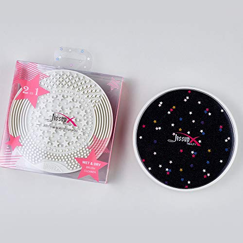 Jessup Silicone Makeup Brush Cleaner Mat with Color Removal Sponge A005 | Durable Silicone Design, Wet & Dry Cleaning, Gently Removes Powder, Preserves Brush Shape, Portable for Travel and Daily Use - color: Sachet Pink