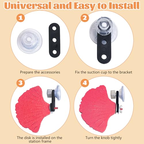 3PCS Bird Perch Bird Beak Grinding Stone with Suction Cups for Small Birds Foot Claws Trimmer Bird Stand Platform Parakeet Cage Perch Parrot Cage Accessories for Indoor Window Viewing (Pink) - color: Pink, size: Suction cup style