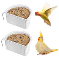 2 Pieces Bird Feeding Dish Bird Cage Accessories, Easy to Install, Hanging Feeding Bowl Parrot Cage Feeder Sturdy for Budgie, 10.9cmx9.8cmx5.4cm