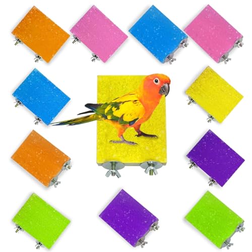 kathson 12 Pcs Bird Perch Stand Toy Colorful Wood Paw Grinding Stick Parrot Perch Stand Holder Platform Bird Cage Accessories for Pet Bird Parakeet Cockatiels Lovebirds (6 Random Colors) - size: 12Pcs, Random Color