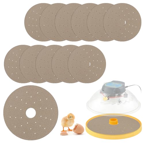 12 Pack Upgraded Corrugation Hatching Mat with Ventilation Holes, Textured Disposable and Absorbent Hatch Floor Covering, for Stable Chick Footing and Humidity Balance in 24-Egg Incubators