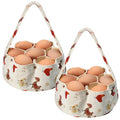 2 Pieces Egg Basket Mini Egg Collecting Bags Gathering Basket with 7 Pouches for Farmhouse Chicken Hen Duck Goose Housewife Garden Transporting Storage, 8 x 2.6 Inch(Retro) - color: Retro