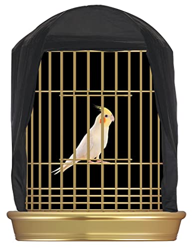 Penn-Plax Bird-Life Universal Fit Birdcage Cover – Machine Washable & Breathable Fabric – Black Color – Large Size - size: 27.8"L x 22.0"W x 46.0"H