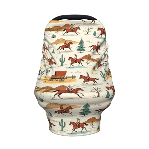 Western Baby Stuff Car Seat Covers for Boys and Girls, Carseat Canopy Stretchy Infant Carseat Cover Western Shower Gifts - color: western cowboy