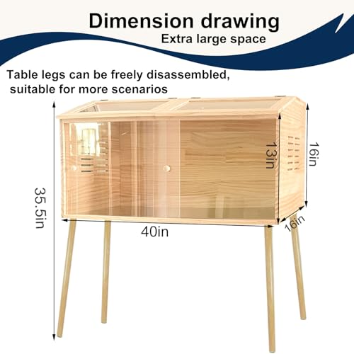 Brooder Box for Chicks, Kit with Heat,Chick Brooder Box with Sliding Door,with Thermostat,Table Legs, Temperature and Humidity Meter,Suitable for Quails/Chicks/Ducks/Quails/Hamsters (40×16×16 inches) - color: 40×16×16 inches