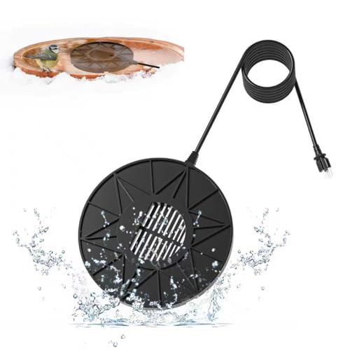70W Bird Bath Heater for Outdoor in Winter, Heater Pond De-Icer with Thermostat,Chicken Water Heater Black