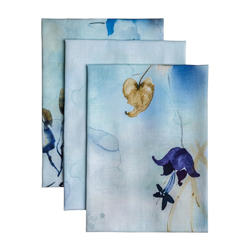 Maison d' Hermine Kitchen Towels Set of 3 Reusable 100% Cotton 27.50" x 20" | Cloth Tea Dish Towels Absorbent with Hanging Loop for Kitchen Dining Wedding Hotel Home Spring Summer - Lazy Summer Days - color: 042 - Lazy Summer Days