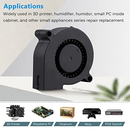 GDSTIME 50mm USB Blower Fan with 3 Speeds Control 5015 5V Turbine Turbo Fan | 50mm x 15mm, DC Brushless, Small Appliances Series Replacement, for Cosplay Helmet, Vivarium, Mini PC Cooling Ventilation - size: 50mm x 15mm