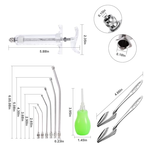 20ML Baby Bird Feeding Syringe Set Pet Syringe | With 6 Pcs Curved Gavage Feeding Tubes and Bird Drinker Stainless Steel Metal Feeding Spoon for Baby Birds Parrot Small Pet - size: 20ML