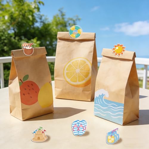 MAYJOYDIY 24Pcs 12 Styles Summer Beach Bag Clips Sun Watermelon Seashell Bag Sealer Sealing Closures Cute Starfish Acrylic Chip Clips Funny Home Office Holders for Bread Snack Storage Desk Decor - style: Summer Beach