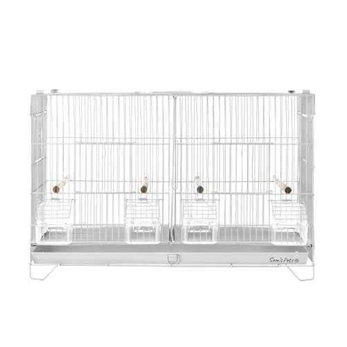 Sam's Pets Willow 24" Bird Cage, White | Premium Iron, Spacious, Easy-to-Clean, 4-6 Birds, Ideal for Cockatiels, Parrots, Budgies - color: White