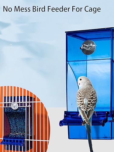 No Mess Bird Feeder,Automatic Parrot Feeder,Acrylic Food Container,Parakeet Cage Accessories for Parakeet Canary Cockatiel Finch