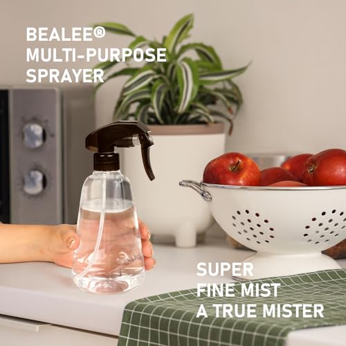 Spray Bottle 2 Pack, 16oz - Ultra Fine Mist, Plant Mister Indoor, Funnel | Empty Spray Bottles, Leak Proof Misting Water Sprayer for Gardening, Planting, Hair, Cleaning Solutions - Funnel Included - color: Clear