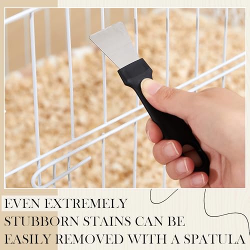 Teenyyou 2 Pack Bird Cage Cleaning Brush & Scraper Set - Stainless Steel Bird Droppings Removal Tool, Long Handle for Parrot Cages, Pet Cages & Perch