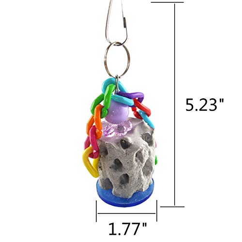 Wontee Bird Calcium Chew Grinding Treats Toy for Parrot & Small Pets (1 pc) | Minerals, colorful, trimming and cleaning bird beaks, for budgies/cockatiels/conures/quaker/senegal parrot/gerbils/rats/mice - size: A (1 Pack)