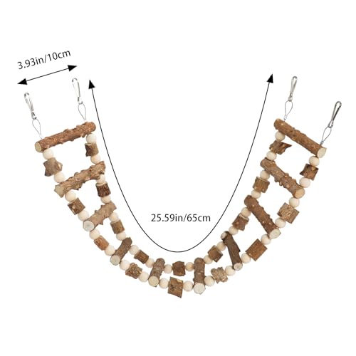 Natural Pepper Wood Hanging Pet Chewing Bridge, Rat Hamster Climbing Accessories, Suitable for Bird Parrot Rat Squirrel Sugar Gliders - size: 25.6 × 3.9 Inch