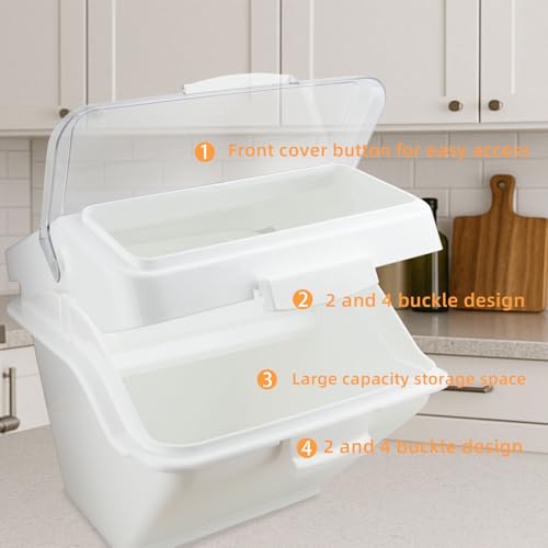 88LB Flour Storage Container With Scoop for Dry Food, Sugar, Baking Supplies,Rice.BPA Free Ingredient Storage Bin，Pet Food Storage Container Dog Cat Birds Food Bin (88 LB) - size: 88 LB