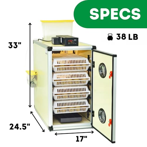 Hatching Incubators Without Turners – 120 Egg Hatcher Cabinet with Digital Humidity Control & Active Periodic Cooling | Chicken & Quail Egg Hatcher for Final Hatch Stage by Hatching Time - size: 120 Eggs, style: Egg Hatcher Only