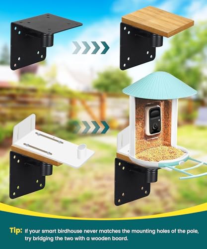 2 Pack Bird House Pole, 102 inch Heavy Duty Bird Feeder Pole for Outdoors | 1 inch Adjustable Tall Bird Feeder Stand for Backyard Garden Wild Bird Watching, Metal Mounting Post Kit with 5 Prongs Base - size: 102" (2 Pack)
