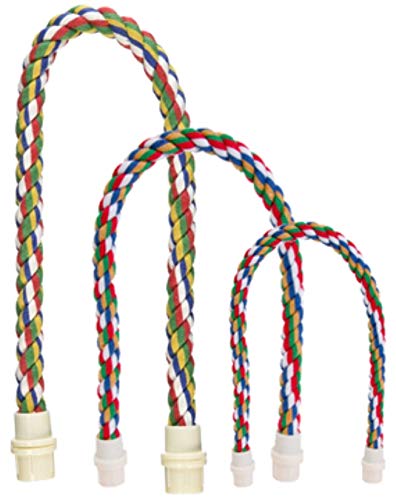 JW Pet Comfy Perch For Birds Flexible Multi-color Rope, Small - 21" Length - size: Small, style: 21"