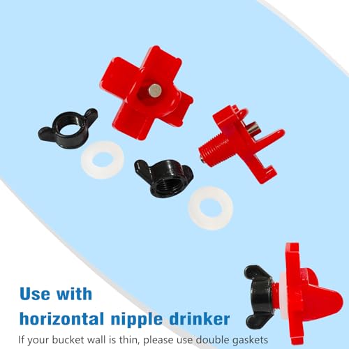 30 Sets Silicone Washers and Wing Nuts for Poultry Waterer Cups Chicken Water Nipples, Silicone O-Rings 16mm OD 8mm ID 2mm Thickness Seal Gasket (30 Sets, OD:16mm ID:8mm)