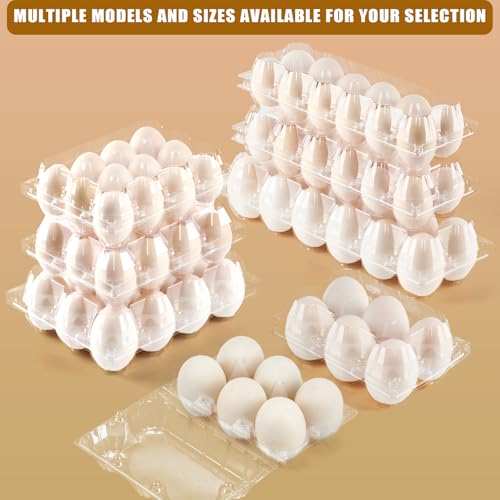 120 Pack Duck Egg Cartons Jumbo Egg Cartons Cheap Bulk with Sticker Labels | Clear Empty Plastic Egg Containers Extra Large for Home Ranch Farm Commercial Market Display, 2×3 Grids