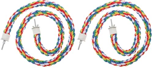iplusmile Bird Rope Perches, Cages Birds Rope Cage Accessories for Parrots, Cockatiels, Parakeets, Budgie, 41.3inch (Pack of 4) - size: Size 4 (Pack of 2)